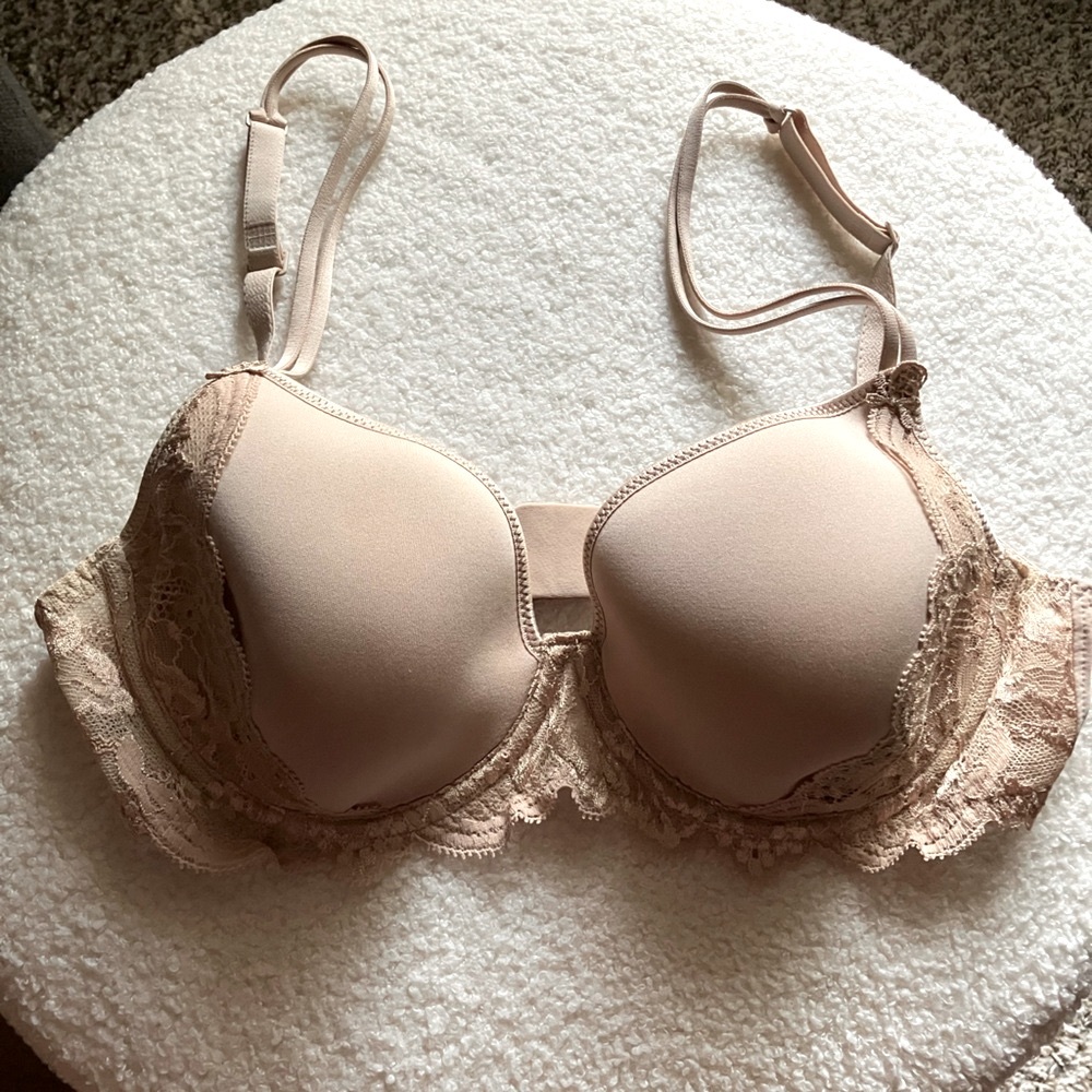 SIMONE PERELE Tan Lace Trimmed T-Shirt Bra